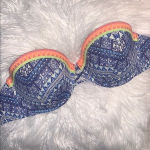 Victoria’s Secret Tribal Lightly Padded blue Bikini Top